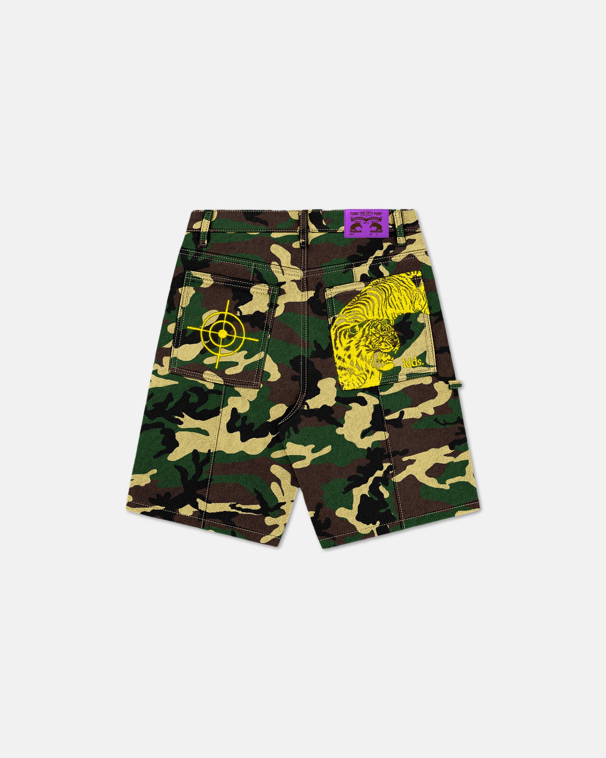 KIDS® "444 JUNGLE" camou denim shorts