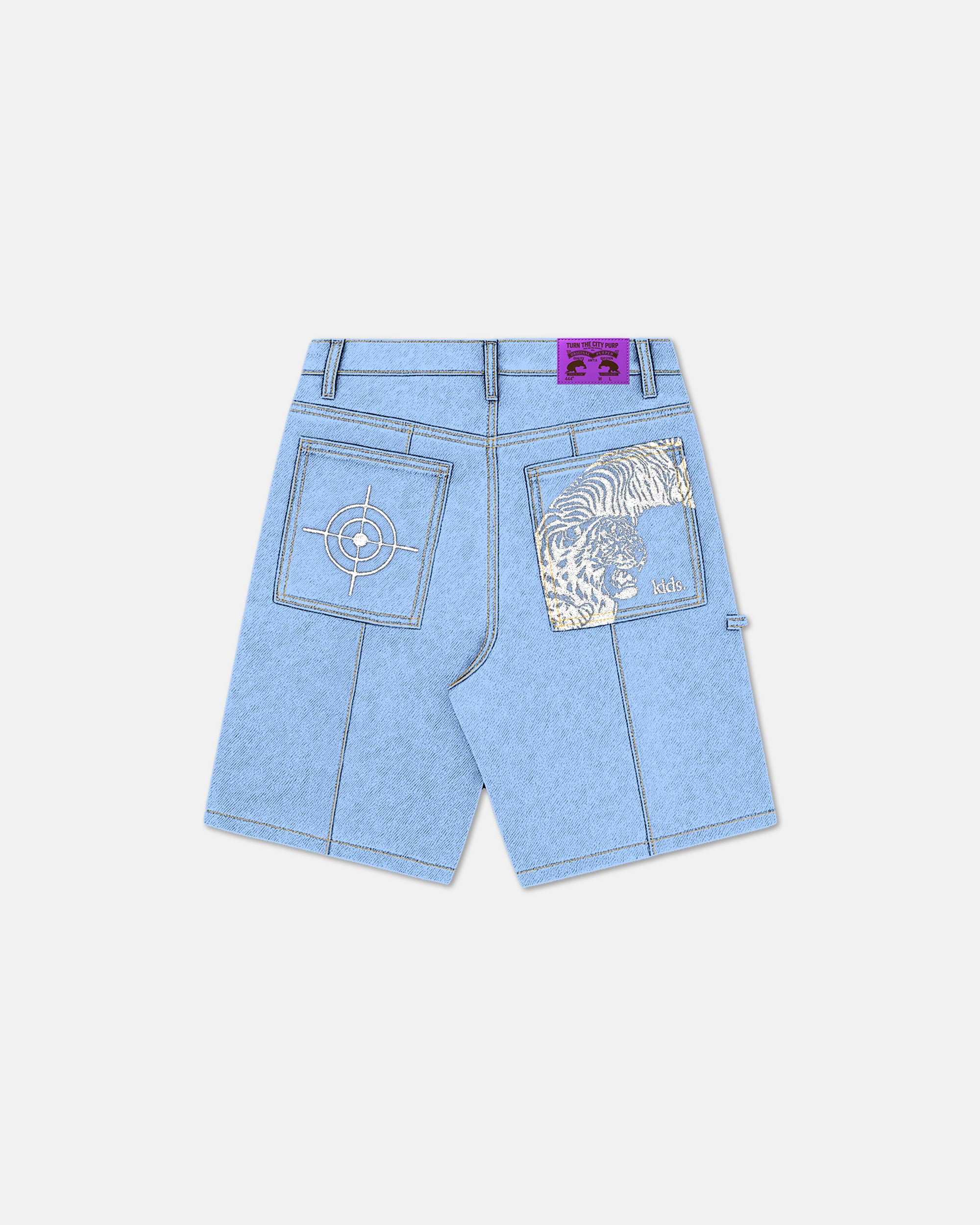 KIDS® "444 WASH" mid wash denim shorts